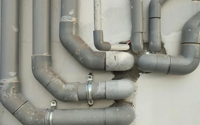 New build plumbing rough-in on site
